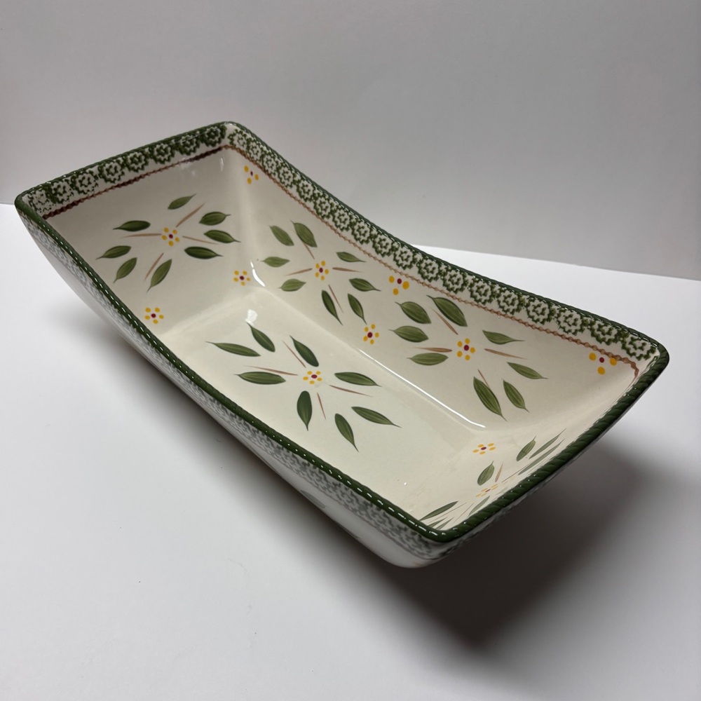 Temptations by Tara Old World Green and Ceramic Serving Bowl - Picture 4 of 6